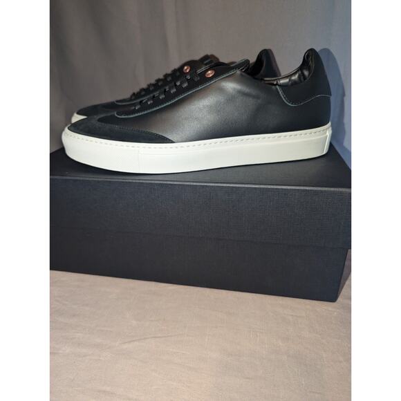 Good Man Brand shoes size 10 black Legend Court Napa Italy Leather Suede Sneaker - Picture 10 of 16